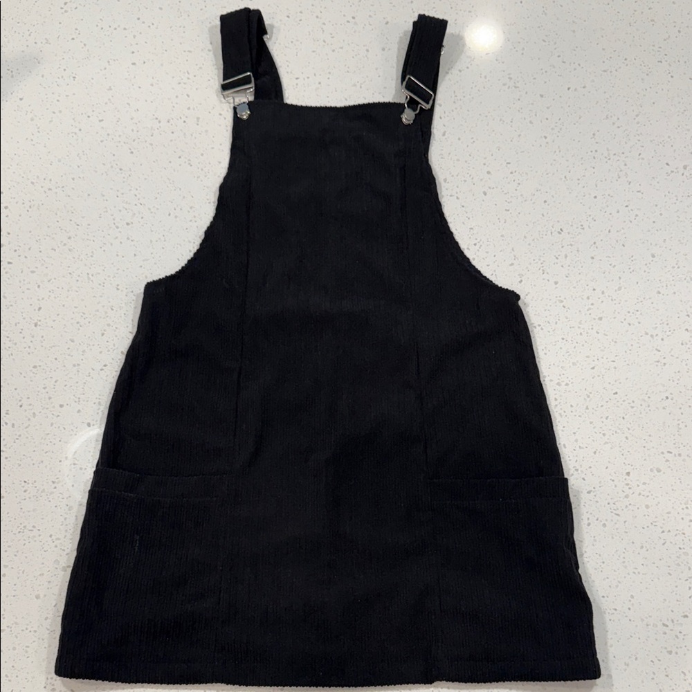 SHEIN Black Pinafore Chorduroy Dress